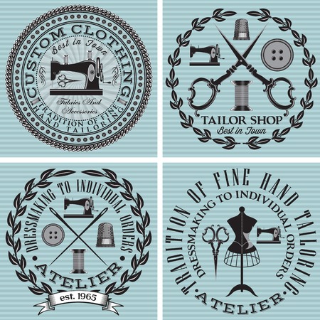 векторный набор обозначения темы портной, одежда, ремонт Фото со стока - 26961091