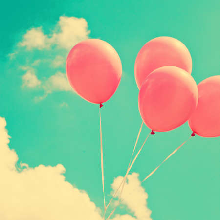 balloon: Vintage pink balloons Stock Photo