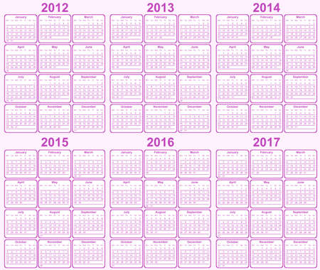 Vector - Calendar 2013, 2014, 2015, 2016, 2017 Vector - Calendar 2013, 2014, 2015, 2016, 2017