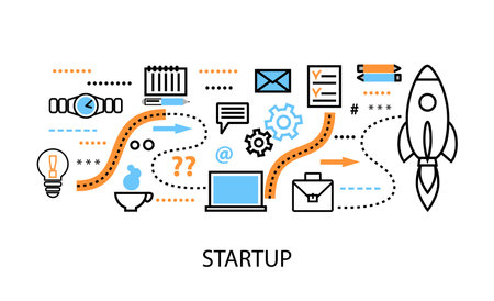 https://wp.me/p6Laog-1X4 60833543 modern flat thin line design vector illustration concepts of startup project business strategy and i كيفية إنشاء مشروع ريادي في 7 خطوات
