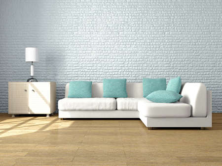 Interior minimalista moderno de una sala de estar con muebles de ...