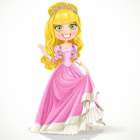 Douce jeune princesse en robe de bal rose Banque d'images - 18115730