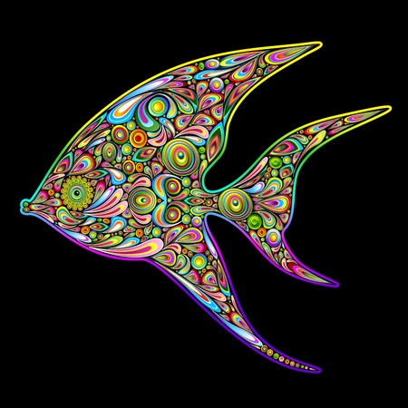 psychedelique: Angel Fish Design Art Psychédélique