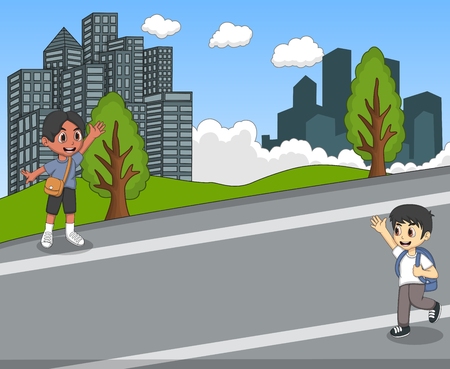 Resultado de imagen de niños jugando en la calle dibujo animado