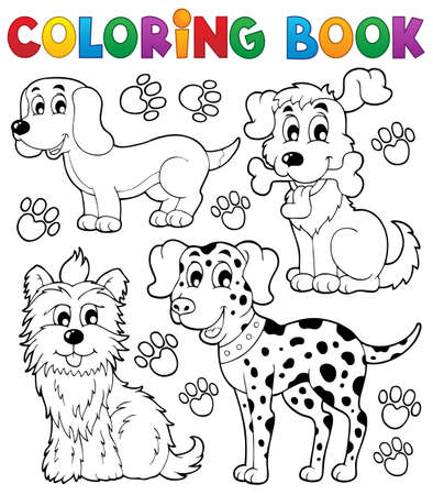 Libro para colorear. Perros. Foto de archivo. Libro para colorear. Perros. Foto de archivo.