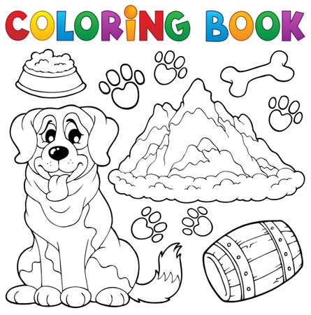 Libro para colorear. Perro, huellas y más. Foto de archivo. Coloring Book. Libro para colorear. Perro, huellas y más. Foto de archivo. Coloring Book.