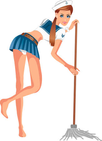 Inventos e inventores - Página 4 40226679-muchacha-pelirroja-bonita-en-azul-marino-uniforme-lavar-la-cubierta-con-la-fregona
