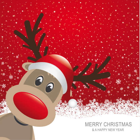 16429516-reindeer-red-hat-snow-snowflake
