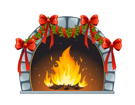 Chimenea en época de Navidad. Foto de archivo. Chimenea en época de Navidad. Foto de archivo.