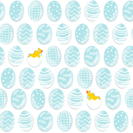 Azules Estampadas Huevos De Pascua En Las Filas Con Pollos ... Azules Estampadas Huevos De Pascua En Las Filas Con Pollos ...