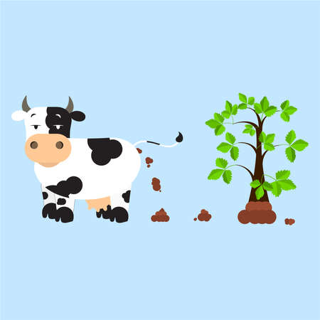 TOMORROW MARKET WILL BE GREEN.... 55647859-dutch-dairy-cow-pooping-and-fertilizing-the-land-tree-rising-over-compost-isolated-blue-background