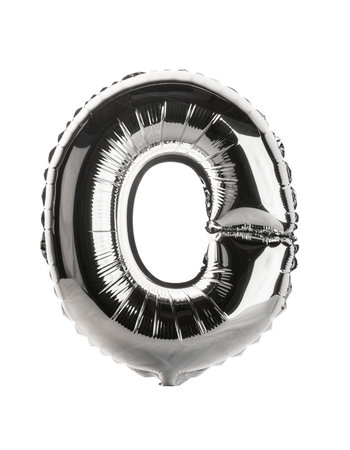 balloon: Chrome silver balloon font part of full set upper case letters, O