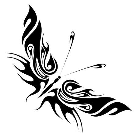 Ilustración del vector - mariposa negro sobre un fondo blanco Foto de archivo - 18075312