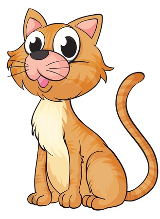 Ilustración de un gato sonriente sobre un fondo blanco. Ilustración de un gato sonriente sobre un fondo blanco.
