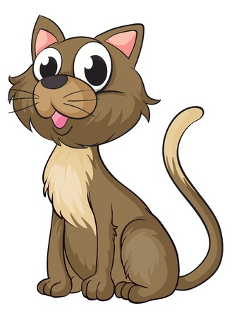 Ilustración de un gato sonriente sobre un fondo blanco Ilustración de un gato sonriente sobre un fondo blanco