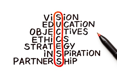 The word Success highlighted with red pen in a handwritten chart  photo