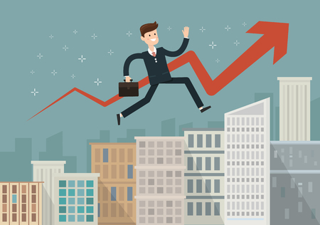 Empresario confÃa en subir las escaleras de carrera. concepto de ...