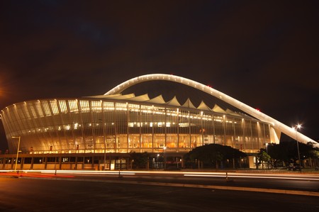 DURBAN - APRIL 5: the Moses Mabhida stadium of Durban photographed at night, april 5, 2010 Editorial