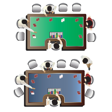 poker: Casino furniture , Poker table top view set 5 for interior, vector illustration