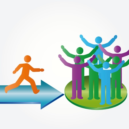 Personne rejoindre heureux groupe de personnes membres compagnie Banque d'images - 11151674