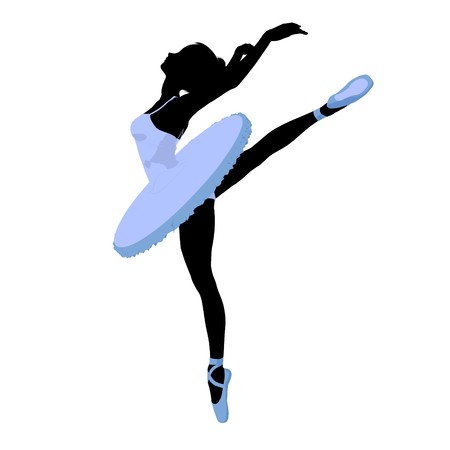 Ballerina silhouette on a white background photo