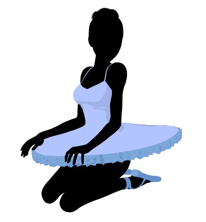 Ballerina silhouette on a white background Stock Photo - 7730446