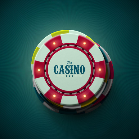 poker: Casino chips, top view 