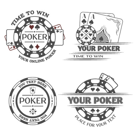 poker: Set poker emblems or lable Vector illustration.