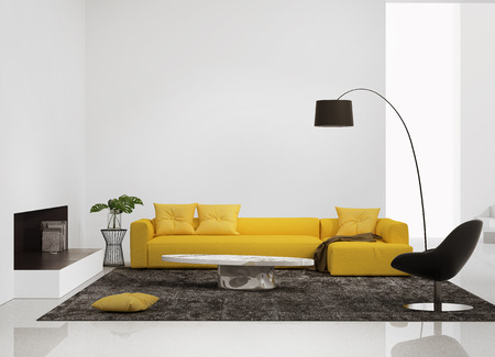 Interieur leren bank: hoek sofa ? stockfoto baloncici. Woonkamer modern banken