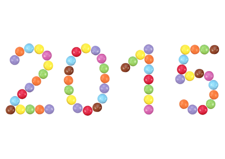 2015, elaborado con botones de colores. sobre fondo blanco. Foto de archivo. 2015, elaborado con botones de colores. sobre fondo blanco. Foto de archivo.