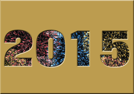 Número 2015, con fuegos artificiales de colores. Foto de archivo. Número 2015, con fuegos artificiales de colores. Foto de archivo.