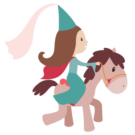 Ilustración vectorial de la princesa en un caballo. Ilustración vectorial de la princesa en un caballo.
