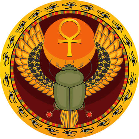 Le bogue sacr gyptien un scarabe un symbole du soleil dans un vecteur Banque dimages - 9458899