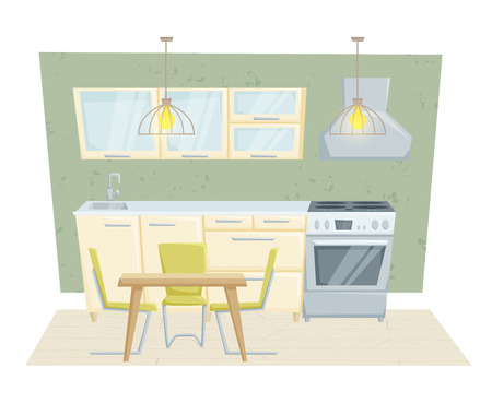 Entre cocina con muebles y la decoración en estilo moderno. cocina ...