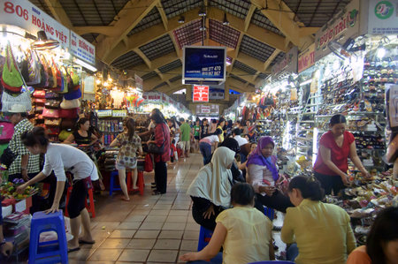 Ho Chi Minh City, Vietnam , Oct 17, 2012 - The Famous Ben Thanh Market at Ho Chi Minh City Editorial