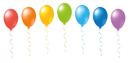balloon: Balloons rainbow. Isolated objects on a white background, vector