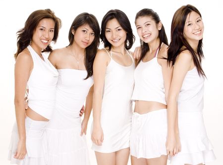 Cinco jóvenes asiáticas atractivas en blanco sobre fondo blanco
Foto de archivo Cinco jóvenes asiáticas atractivas en blanco sobre fondo blanco
Foto de archivo
