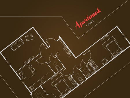 Diseño de la cubierta. proyecto de apartamentos con muebles ...