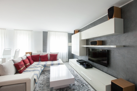 Moderne vloertegels woonkamer: witte woonkamer inspiratie ...