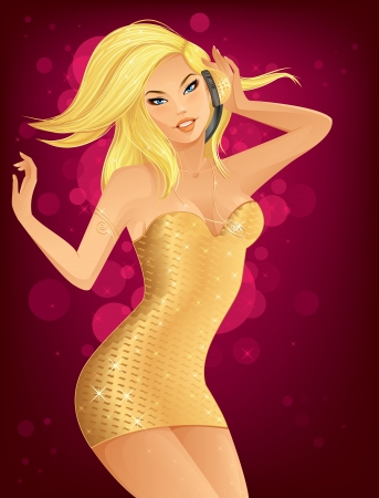 jeune fille: Golden Girl Illustration