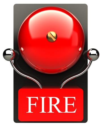 Red fire alarm bell  High resolution  3D image Stock Photo - 19122818