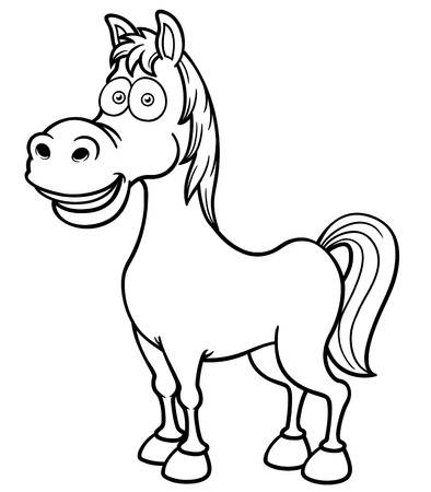 Ilustración vectorial de un caballo - Libro para colorear. Foto de archivo Ilustración vectorial de un caballo - Libro para colorear. Foto de archivo
