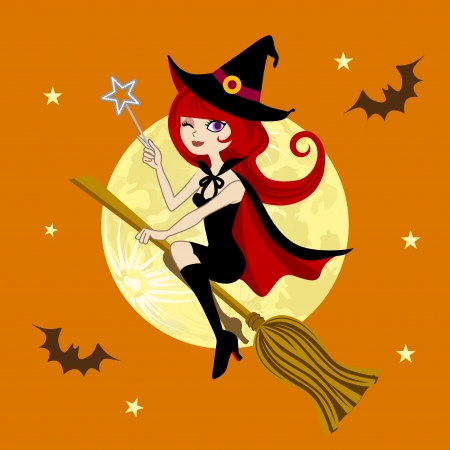 Sorcire Halloween, nuit de pleine lune Banque d'images - 15250403