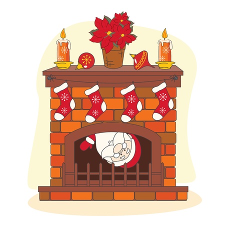 Papá Noel te saluda: una Feliz Navidad. Ilustración dibujo. Foto de archivo. Papá Noel te saluda: una Feliz Navidad. Ilustración dibujo. Foto de archivo.