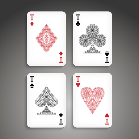poker: Poker set with isolated cards in ethnic style