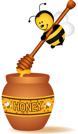 Clip Art Honey Clipart 4779 summer honey stock vector illustration and royalty free bee carrying a wooden spoon