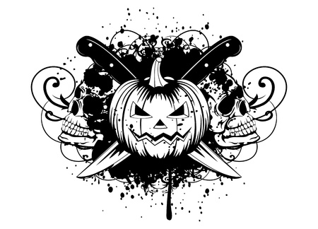 Ilustración Calabaza De Halloween Con Calaveras Ilustraciones ... Ilustración Calabaza De Halloween Con Calaveras Ilustraciones ...