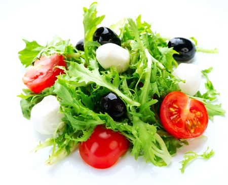 Salat mit Mozzarella-Käse Stockfoto Salat mit Mozzarella-Käse Stockfoto - 15057237