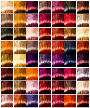 Coloration des cheveux palette. Teintes. Cheveux teints chantillon de couleur Banque d'images - 39207640
