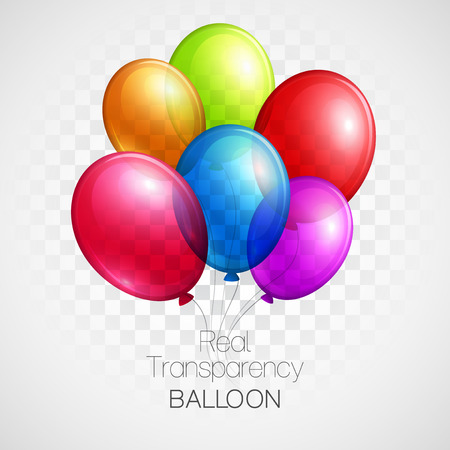 balloon: Festive Balloons real transparency. Vector illustration EPS 10